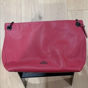 Coach Fuchsia Leather Shoulder Bag